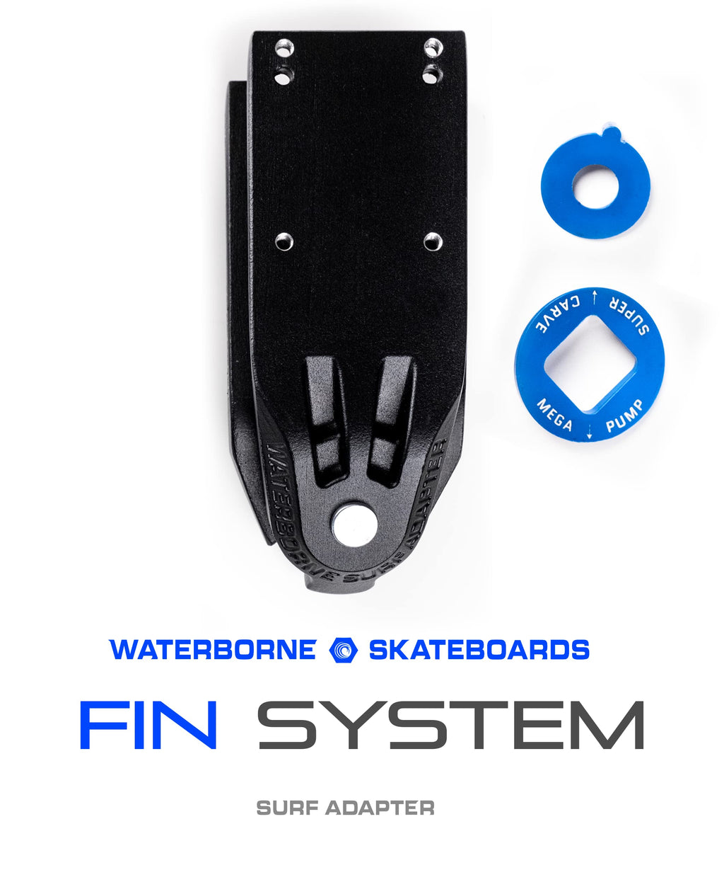 Waterborne Skateboards Surf and Rail Adapter FIN System for 3 Surfskate Trucks Modes - Surf Skate Truck Fits Any Board - Longboard Skateboard Accessories, Surf Skateboard Trucks, Surfskate Skateboard