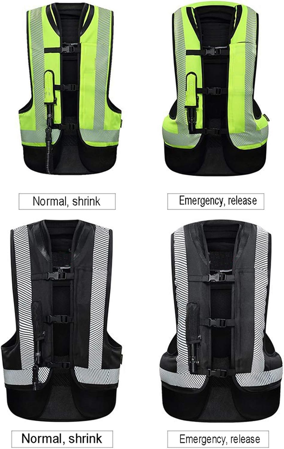 Airbag Vest Cycling Jersey Compressed Gas Fall Protection Suit Mechanical Trigger Multi-directional Airbag Trigger In 0.1 Second Reflective Surface At The Front And Back Suitable For Riding, Riding