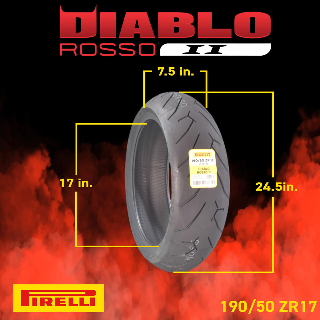 Pirelli Diablo Rosso II Motorcycle Tire Set 120/70 ZR17 & 160/60 ZR17