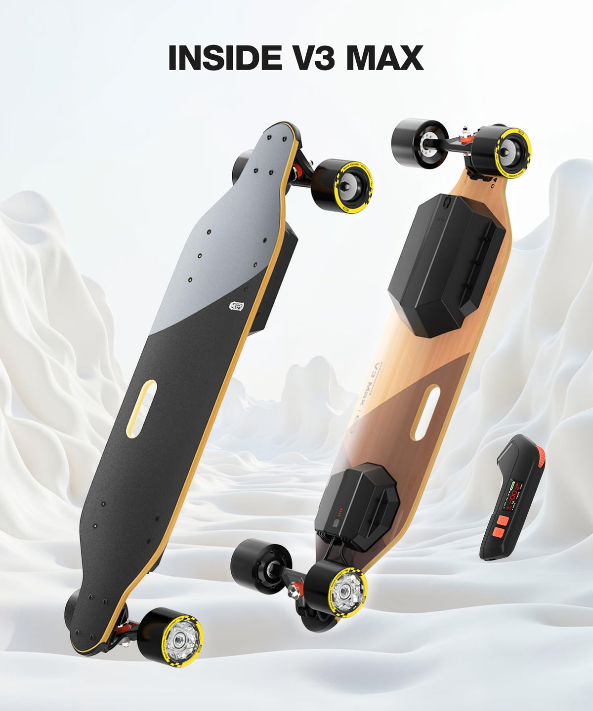 MEEPO Campus V3 Series/Envy Electric Skateboard with Remote, Top Speed Up to 29 Mph, 4 Speed Smooth Braking, Easy Carry Handle Design, Suitable for Adults & Teens