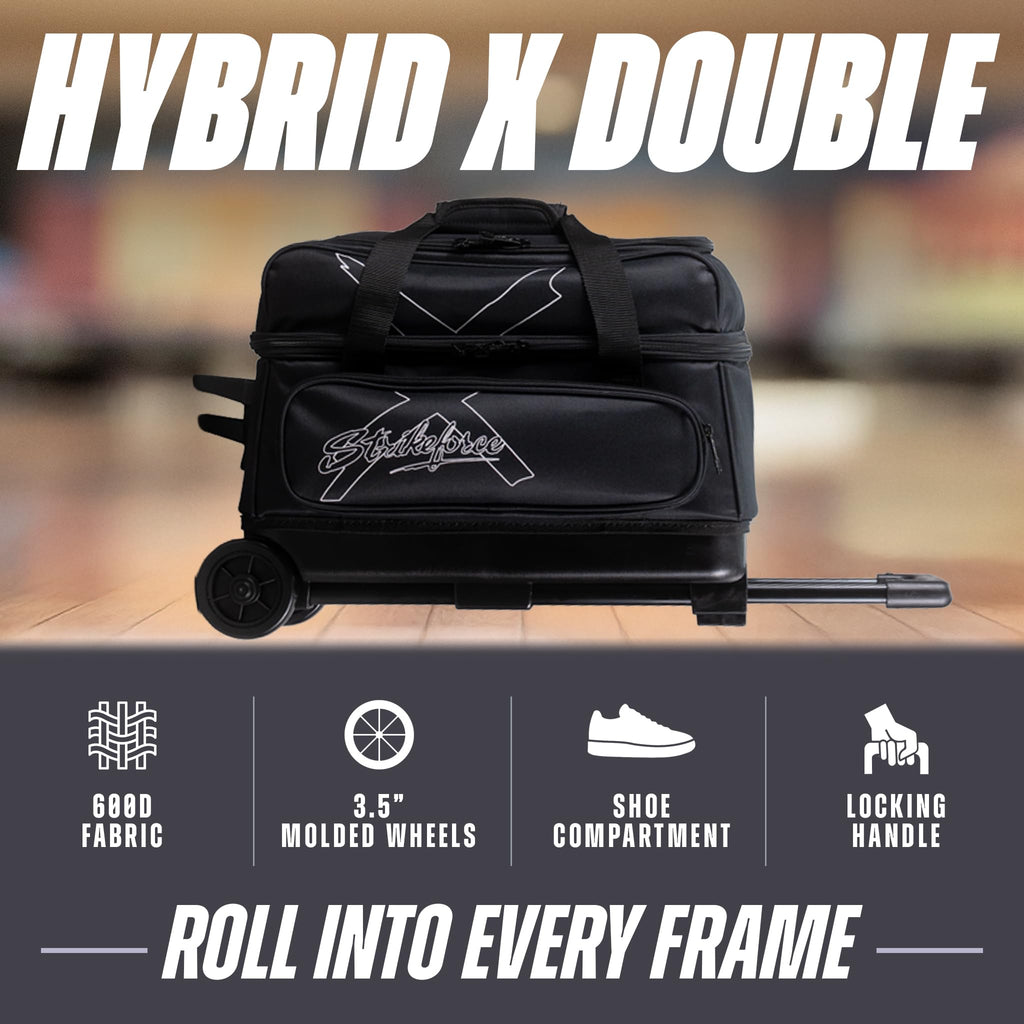 KR Strikeforce Hybrid X Double Roller Bowling Bag - Holds Two Balls, Shoes & Accessories