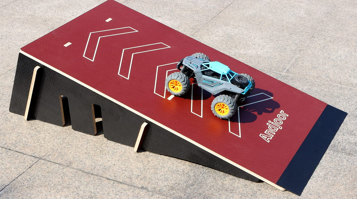 Kids Jumping Ramp for Skateboard, Bike, Scooter, BMX, RC Car and Dirt Bike, 34.37 in, Black