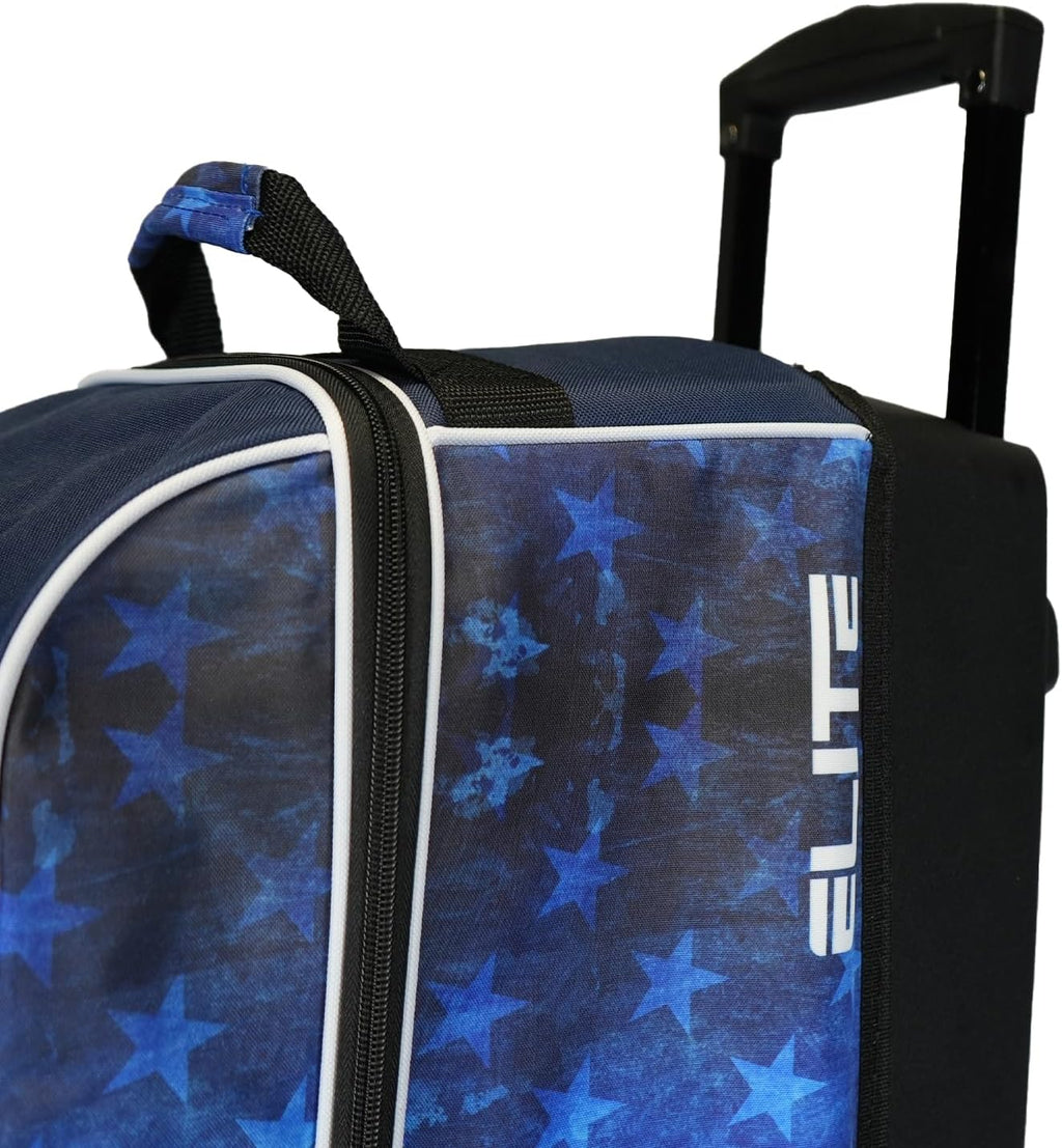 ELITE Basic Triple Roller Black Bowling Bag - 3 Ball Roller, Fits 2 Pairs of Size 15 Shoes, Air Travel-Friendly