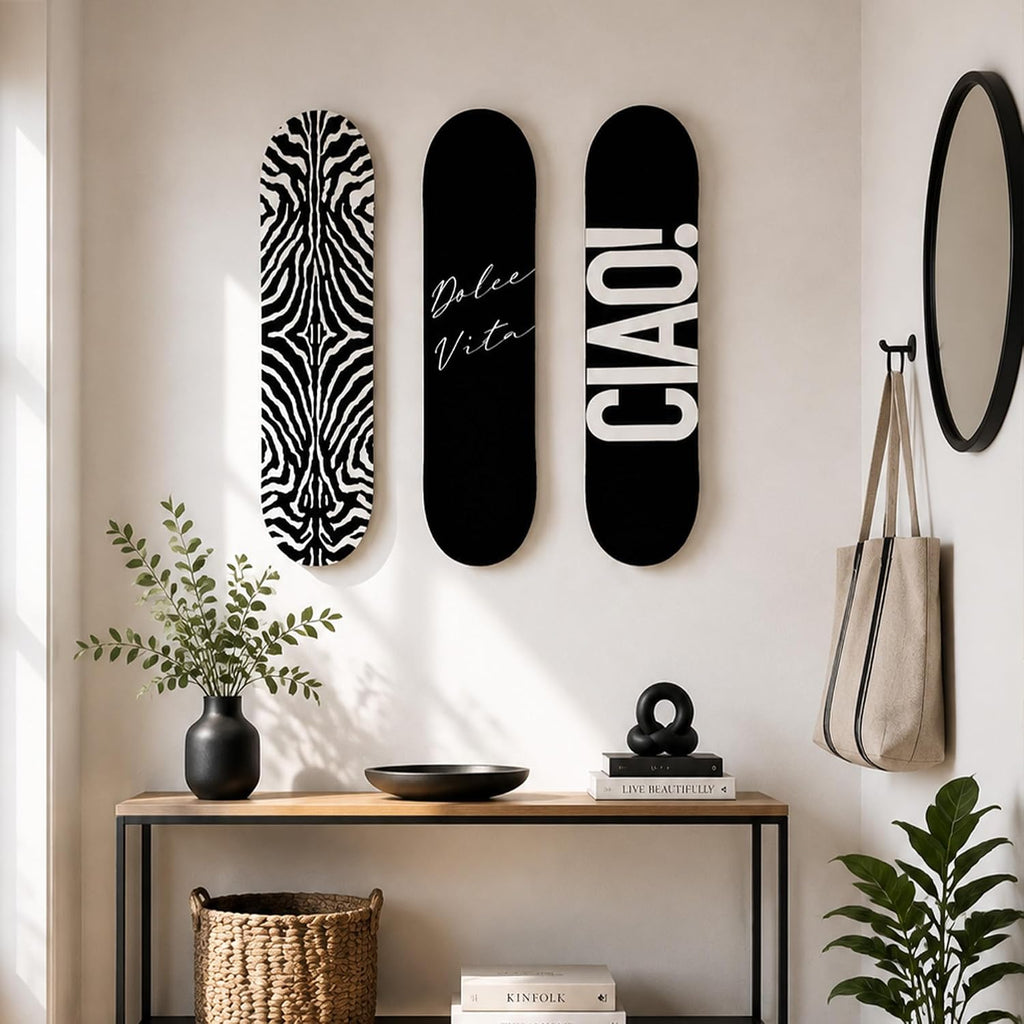 TwoDays Skateboard Wall Decor Set, Dolce Vita Ciao, 3 Decks