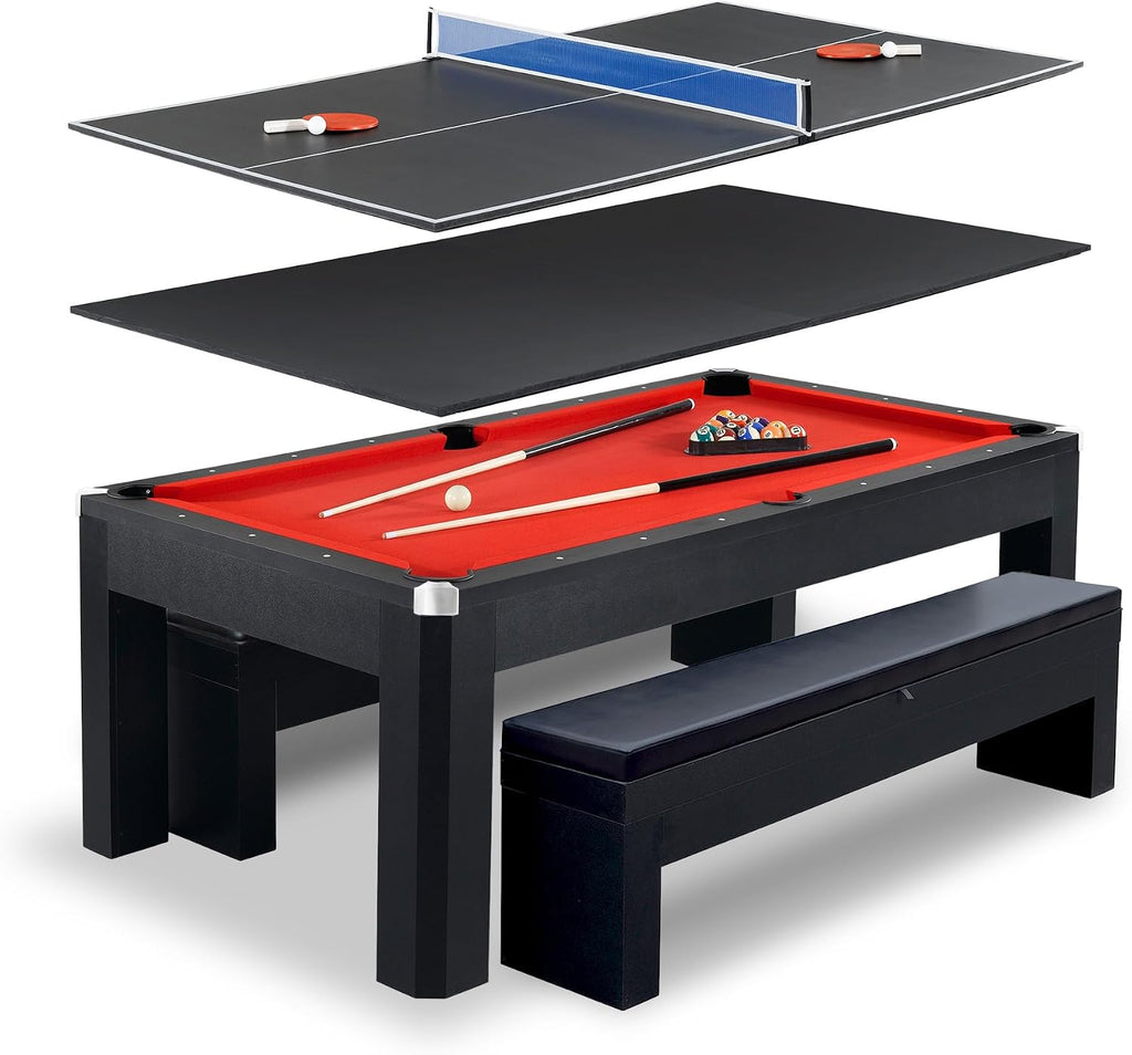 Hathaway Pool Table Combo Set with Benches