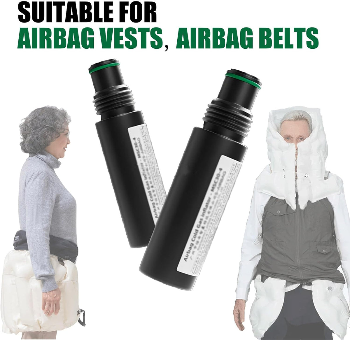 Elderly Anti-Fall Airbags Vest/Belt Helium Cylinder Gas Inflator, Fall-Resistant Airbags Vest/Belt Replacement Bottle 4-Pack