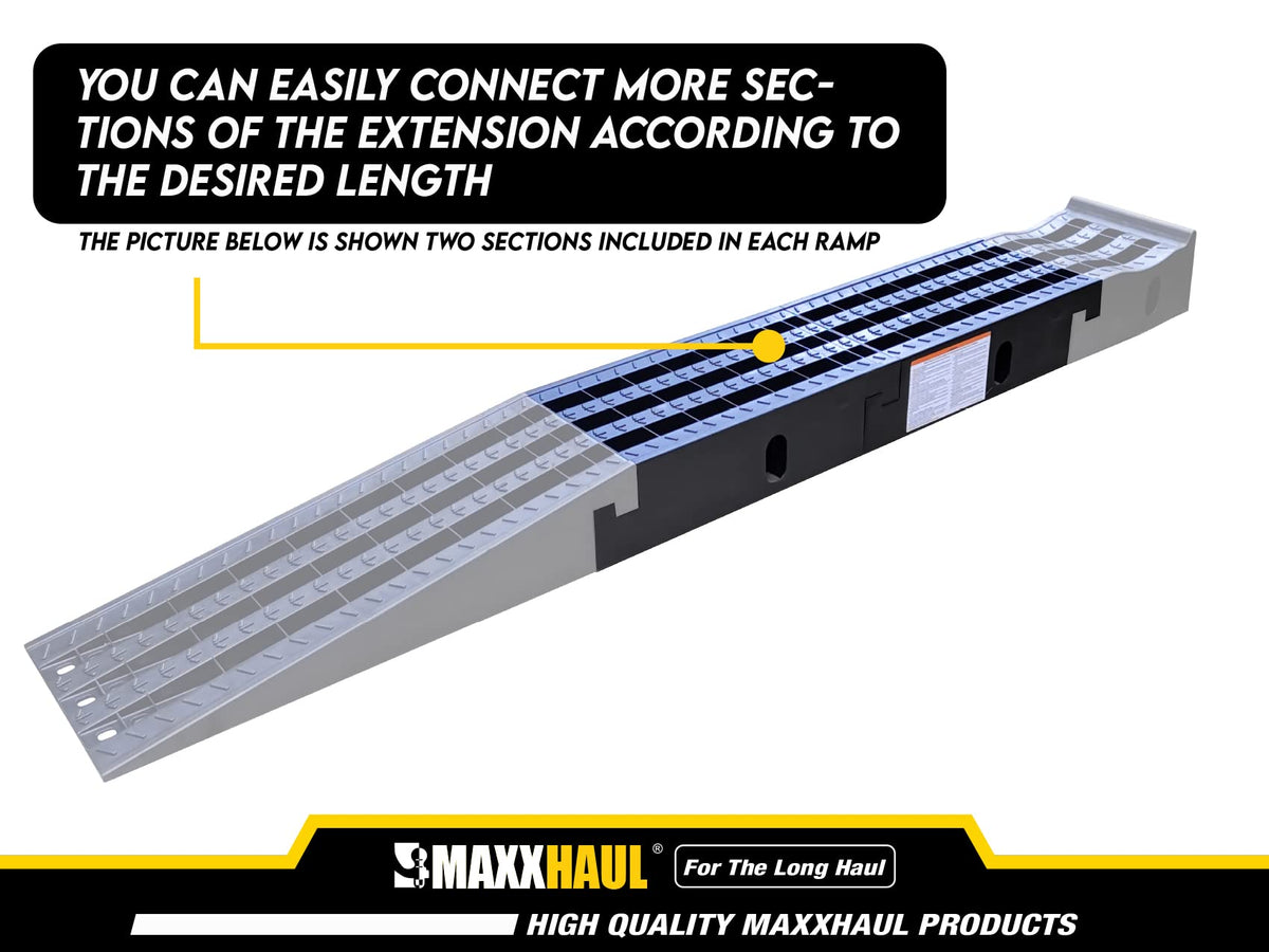 MaxxHaul 50709 Detachable Extendable Car Ramp Set, Portable Car Ramps With 3,250 lbs Maximum Weight Capacity Per Ramp 6,500 lbs Per Pair