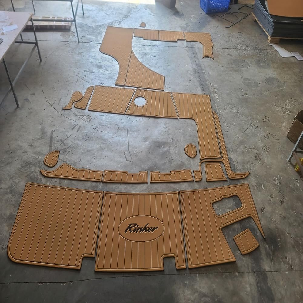 Boat EVA Faux Teak Decking Floor Compatible with 2003 Rinker 342 Swim Platform Cockpit Pad Boat EVA Foam Faux Teak Deck Floor Mat