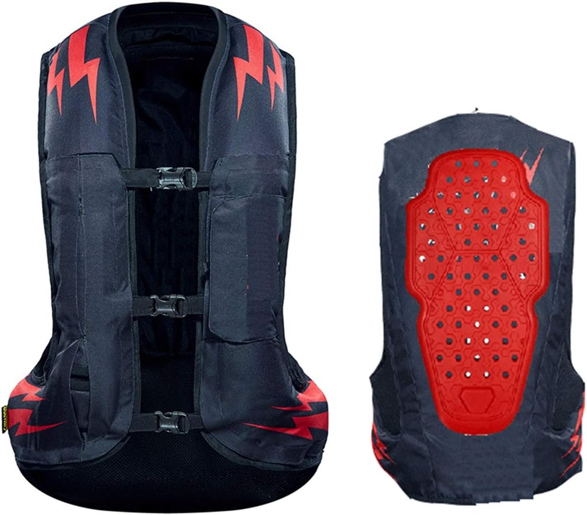 Cycling Airbag Vest Motorcycle Anti-fall Vest Detachable Slow Rebound CE Back Protector With Waterproof Pocket Suitable For Outdoor Motorcycle, Bicycle Riding, Horse Riding And Other Sports