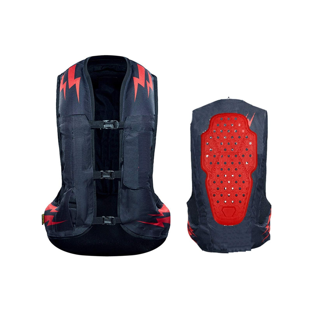 Cycling Airbag Vest Motorcycle Anti-fall Vest Detachable Slow Rebound CE Back Protector With Waterproof Pocket Suitable For Outdoor Motorcycle, Bicycle Riding, Horse Riding And Other Sports