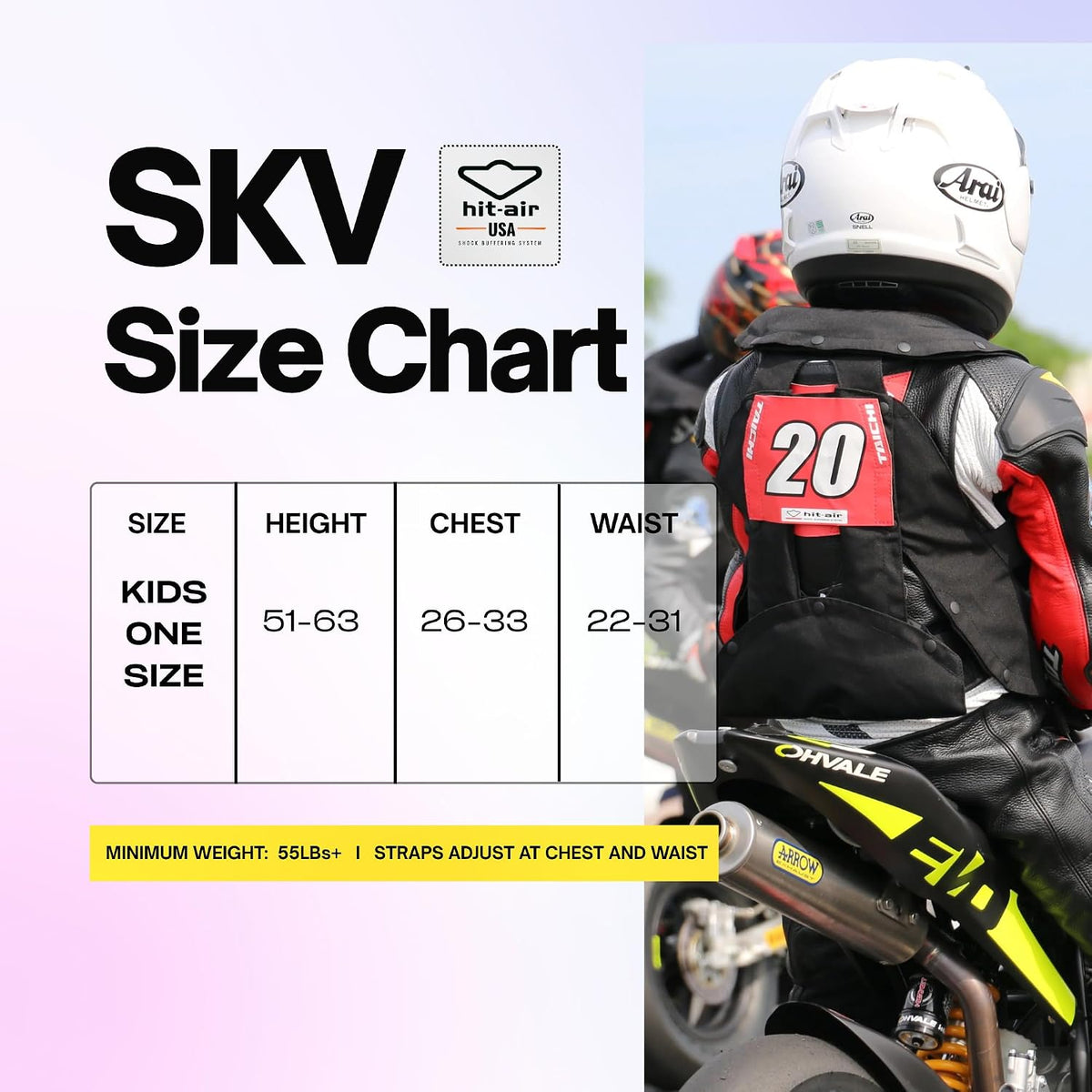 Hit-Air SKV Kids Airbag Vest, Motorcycle & Equestrian Safety