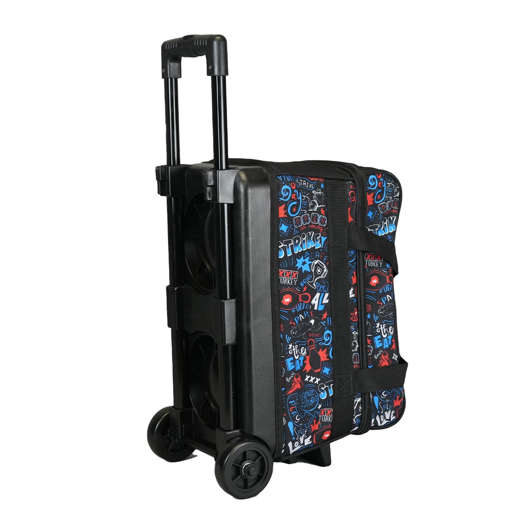 ELITE Basic Bowling Bag Double (2) Ball Roller with Rolling Wheels