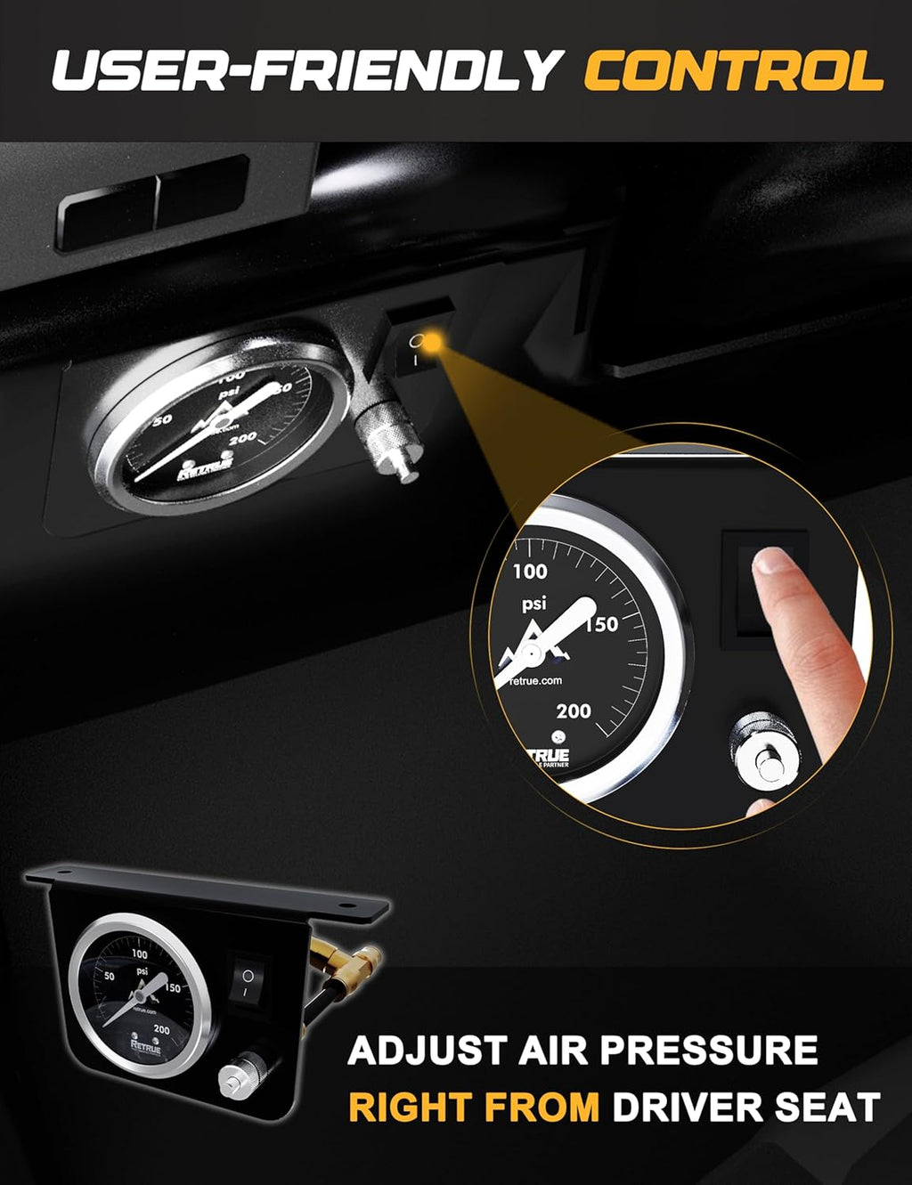 RETRUE Onboard Air Compressor System Universal Air Bag Compressor Kit