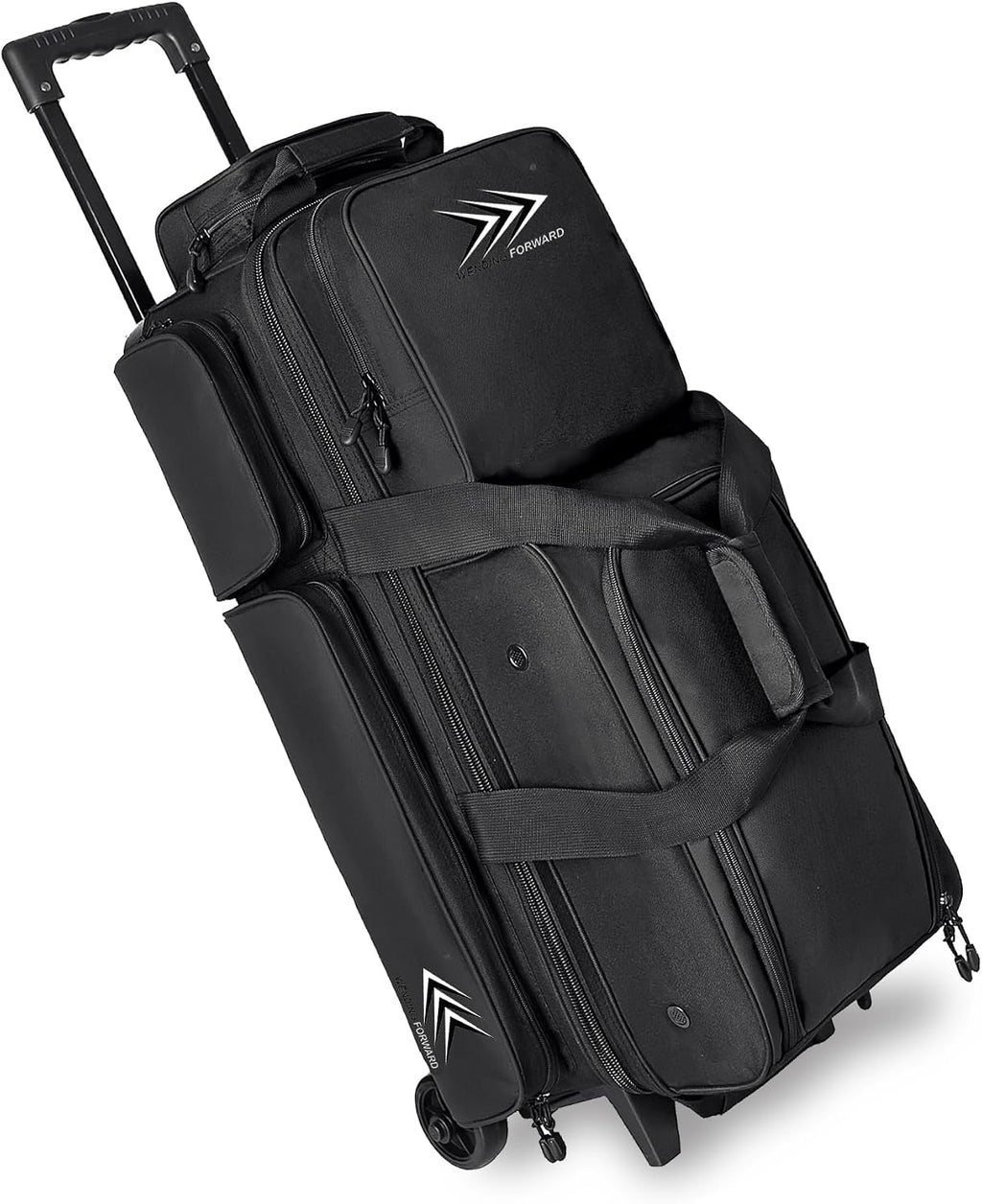 WF 3 Ball Roller Bowling Bag with Wheels & Separate Shoes Pocket
