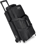 WF 3 Ball Roller Bowling Bag with Wheels & Separate Shoes Pocket