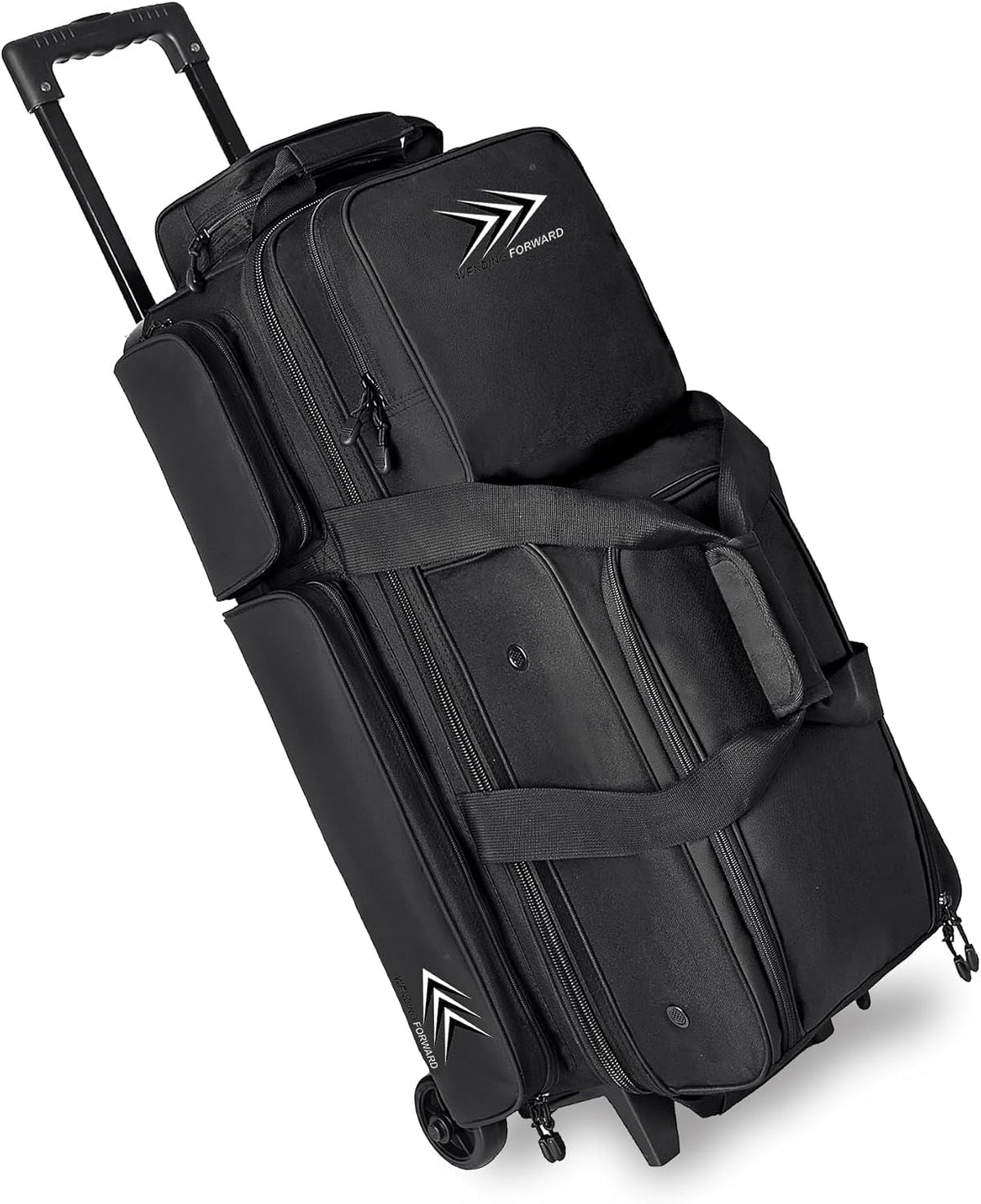WF 3 Ball Roller Bowling Bag with Wheels & Separate Shoes Pocket