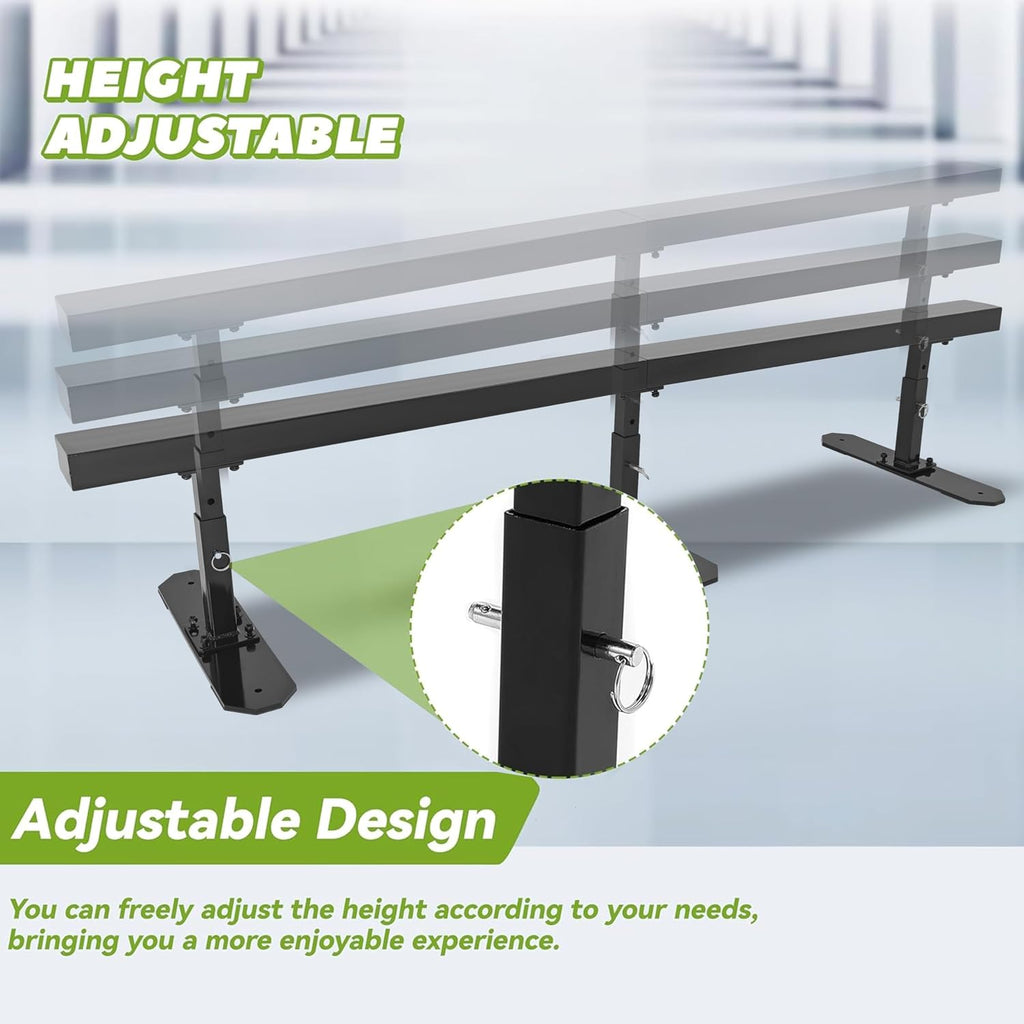 KUAFU 6ft Long Flat Bar Skate Rail, Portable Skateboard Ramp Grind Rail,