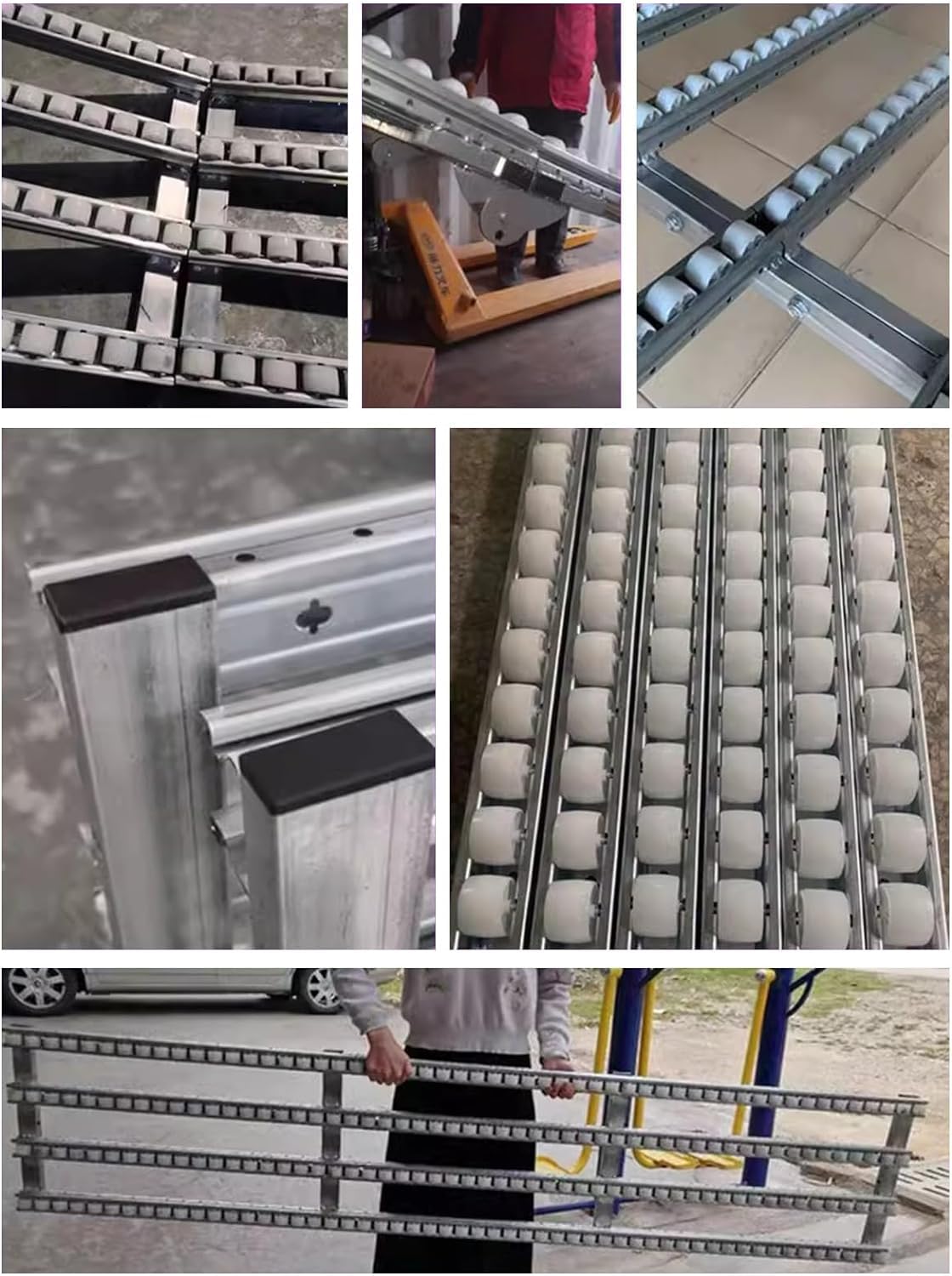 Portable Roller Conveyor Skate Wheels - 300cm Unpowered Flow Rail for Efficient Material Handling - Perfect for Warehouse Logistics and Industrial Use