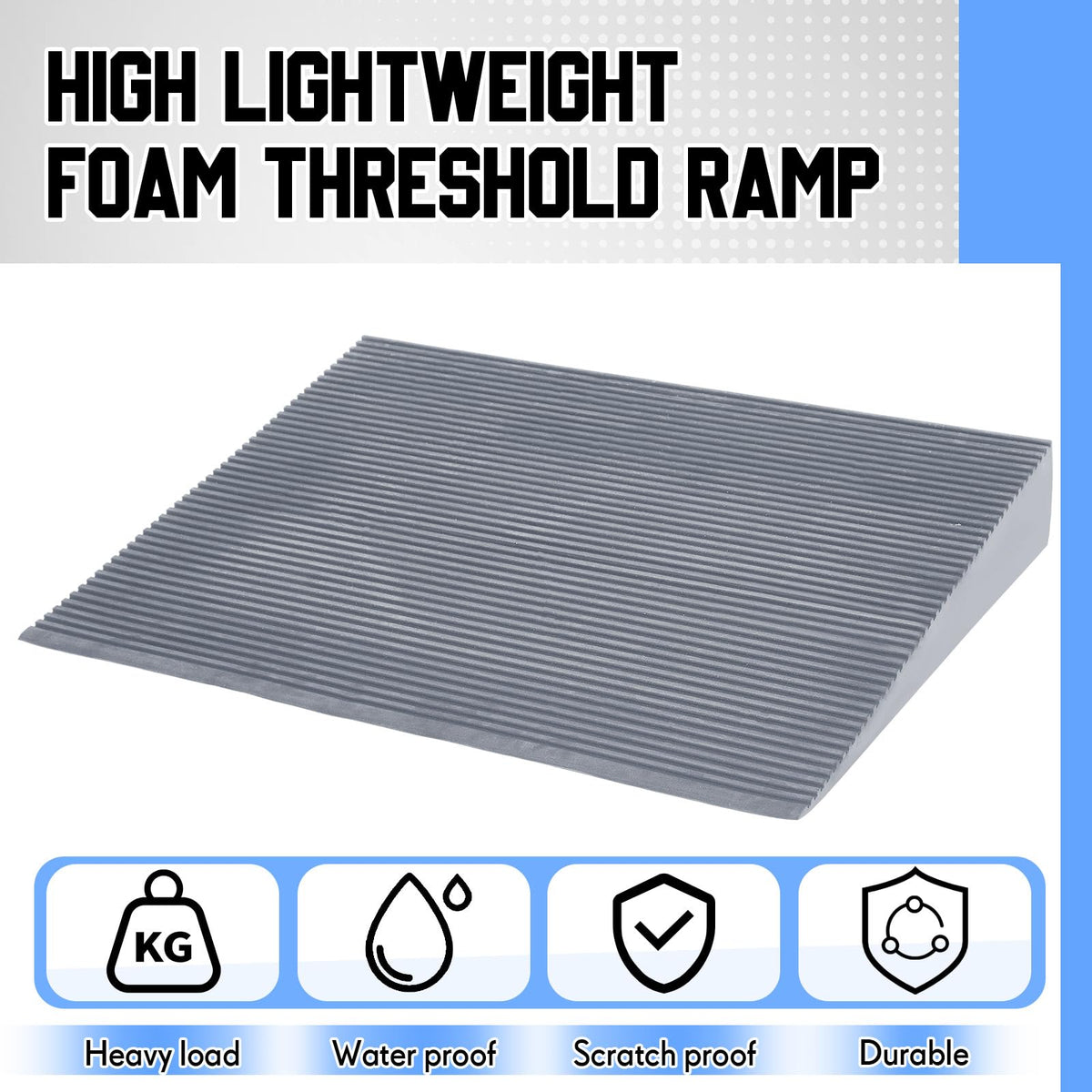 EVA Foam Threshold Ramp for Wheelchair, Black, 36" L X 28" w X 5" h