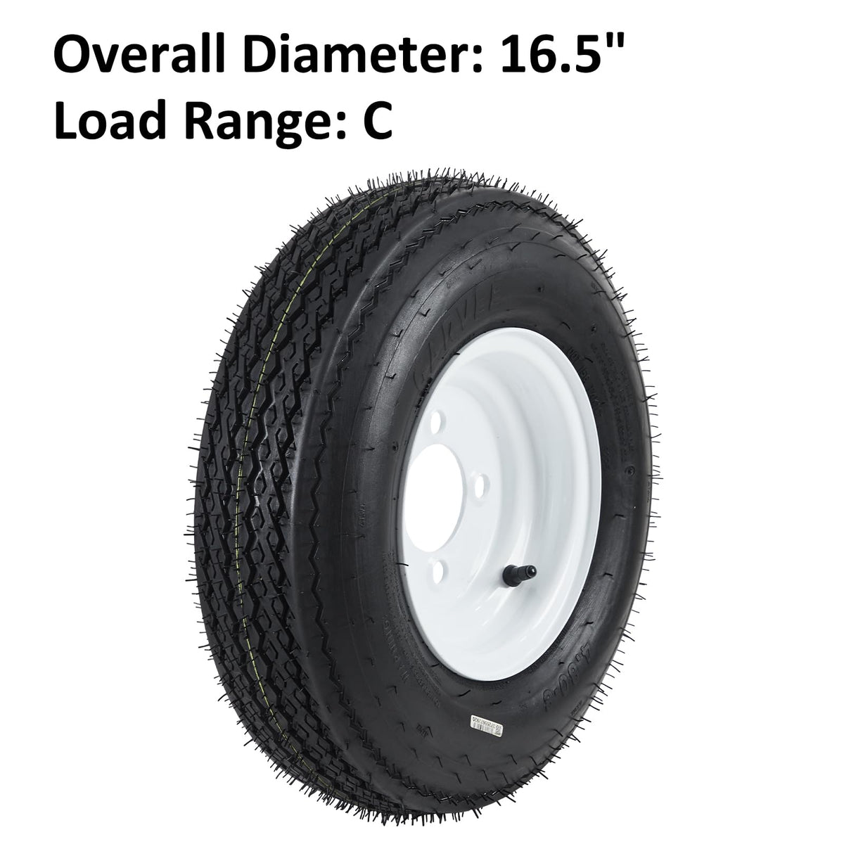 Garvee 2-Pack Trailer Tires On Rim 5.30-12 530-12 530X12, Load Range C, 6PR, 5 Lug 12 In. White Spoke Wheel, 5 On 4.5" Durable Trailer Tire Travel/Camper/Utility/Boat, Set of 2