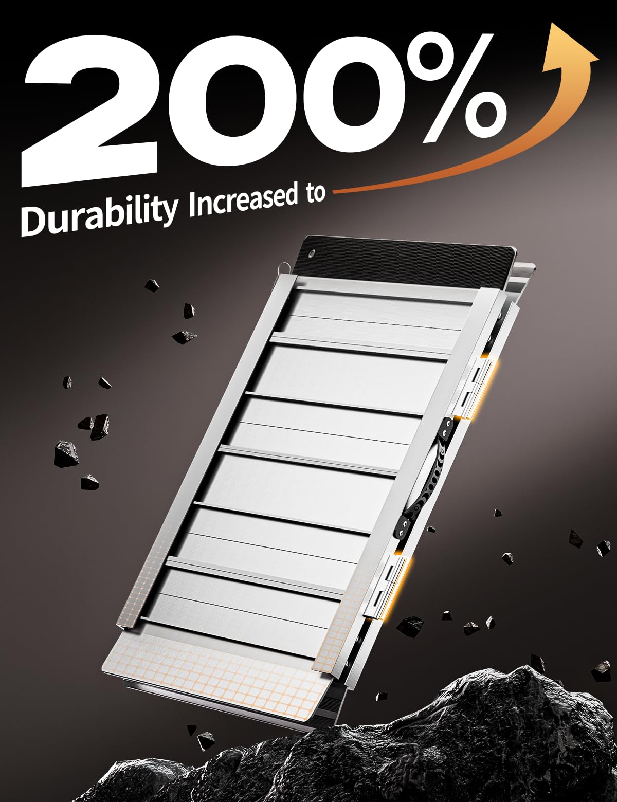 FACHNUO Black Aluminum 3FT Wheelchair Ramp, All-Weather Use, Easy to Clean