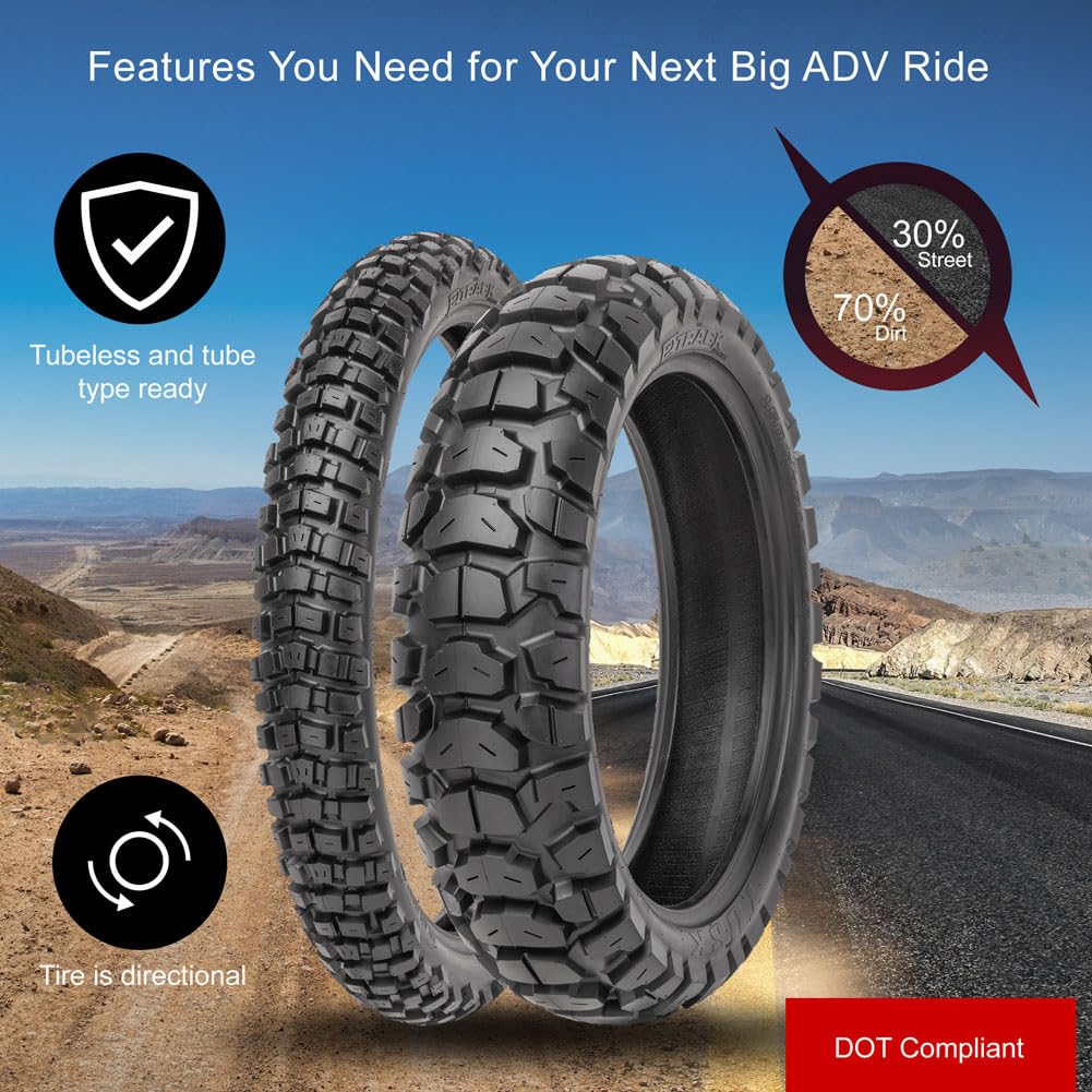 Tusk 2Track Adventure Tire Rear 150/70B-18 (70T) â Dual-Sport Motorcycle Tire, Directional Knobby Tread, Durable Bias Construction, DOT Compliant