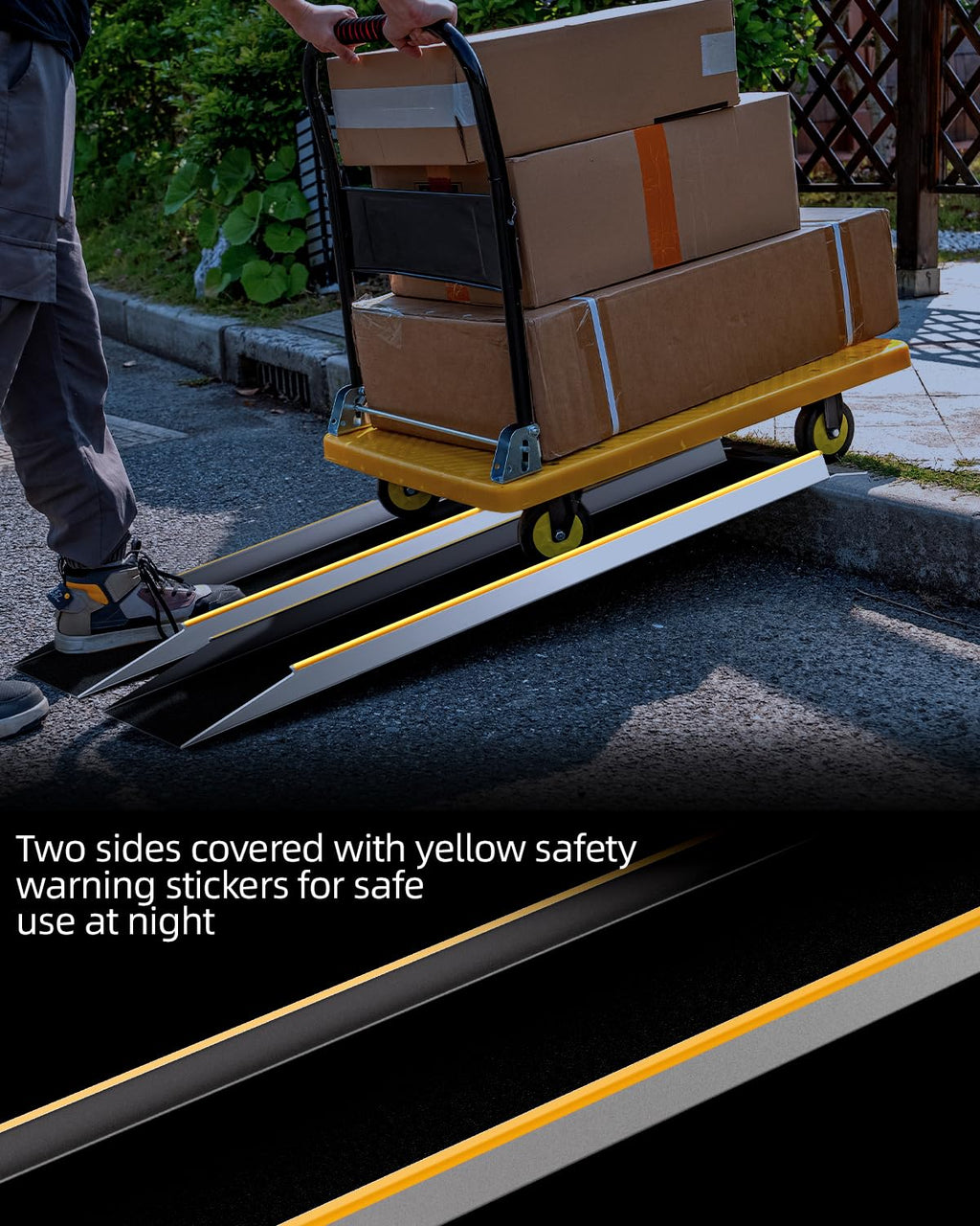 VNN Door Threshold Ramp, Threshold Ramps for Doorways, Ideal Entry Handicap Ramp for Elderly Wheelchairs, Carts, Scooters and Walkers, 27.6" L * 37.4" W Door Ramp (Alloy Iron, 800LBS)