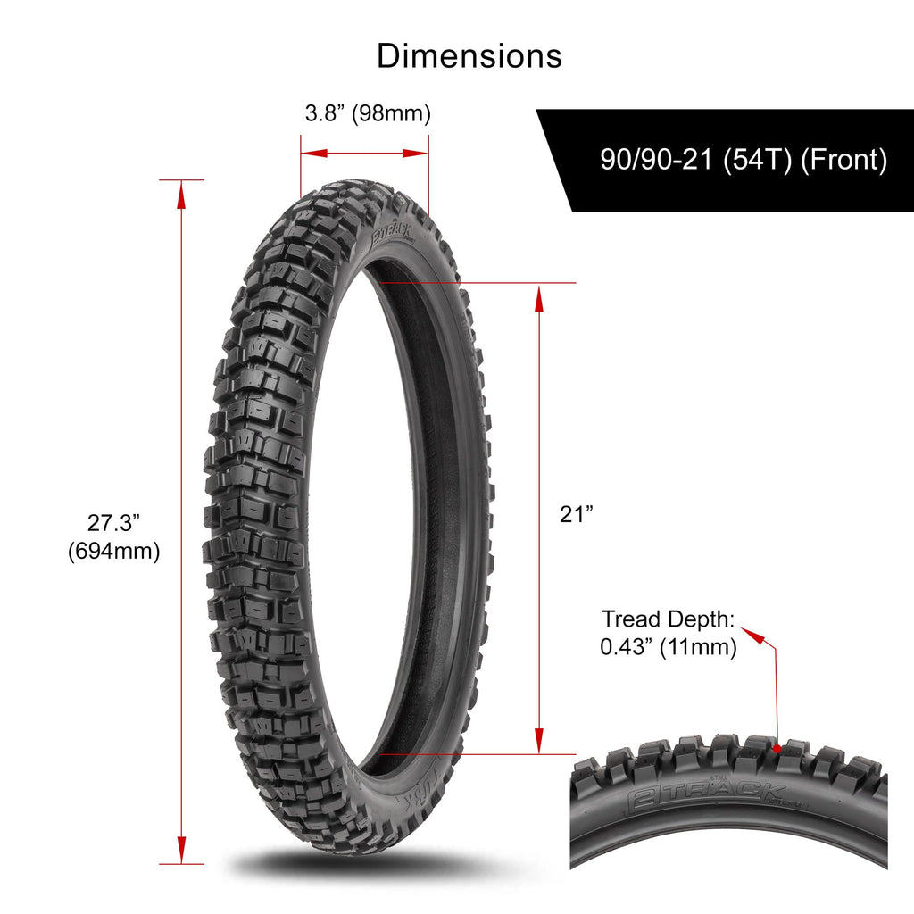 Tusk 2Track Adventure Tire Rear 150/70B-18 (70T) â Dual-Sport Motorcycle Tire, Directional Knobby Tread, Durable Bias Construction, DOT Compliant