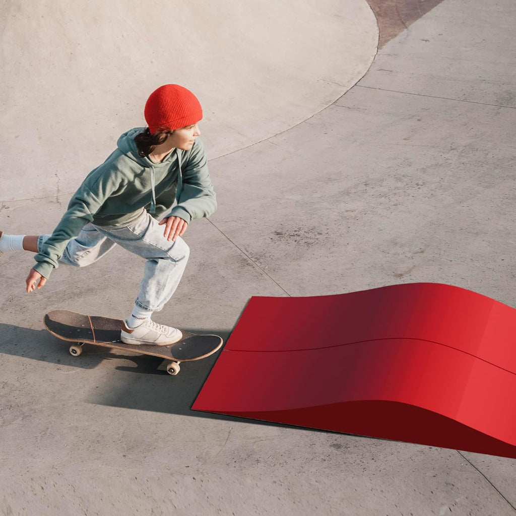 Spliced Skateboard Ramp, Modular Wave-Style Ramp for BMX, Bike, Scooter, Skates Outdoor Sports Ramp Capacity 330Lbs, Easy Assembly