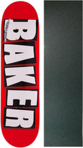 Baker Skateboard Deck Brand Logo White 8.5" with Griptape