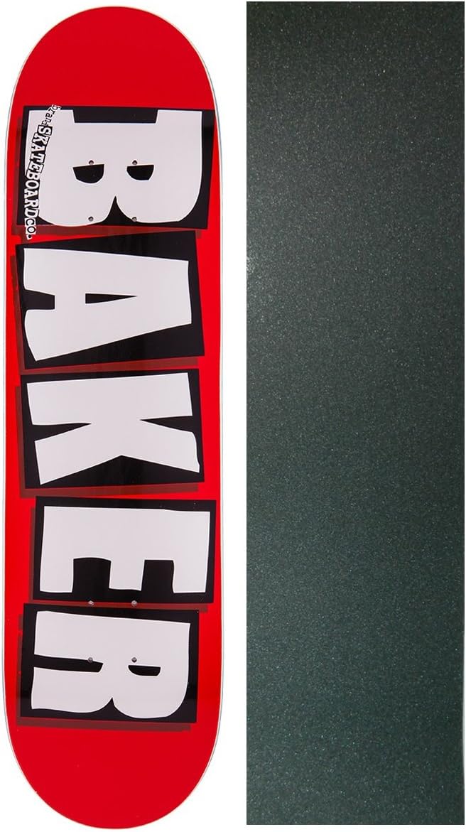 Baker Skateboard Deck Brand Logo White 8.5" with Griptape