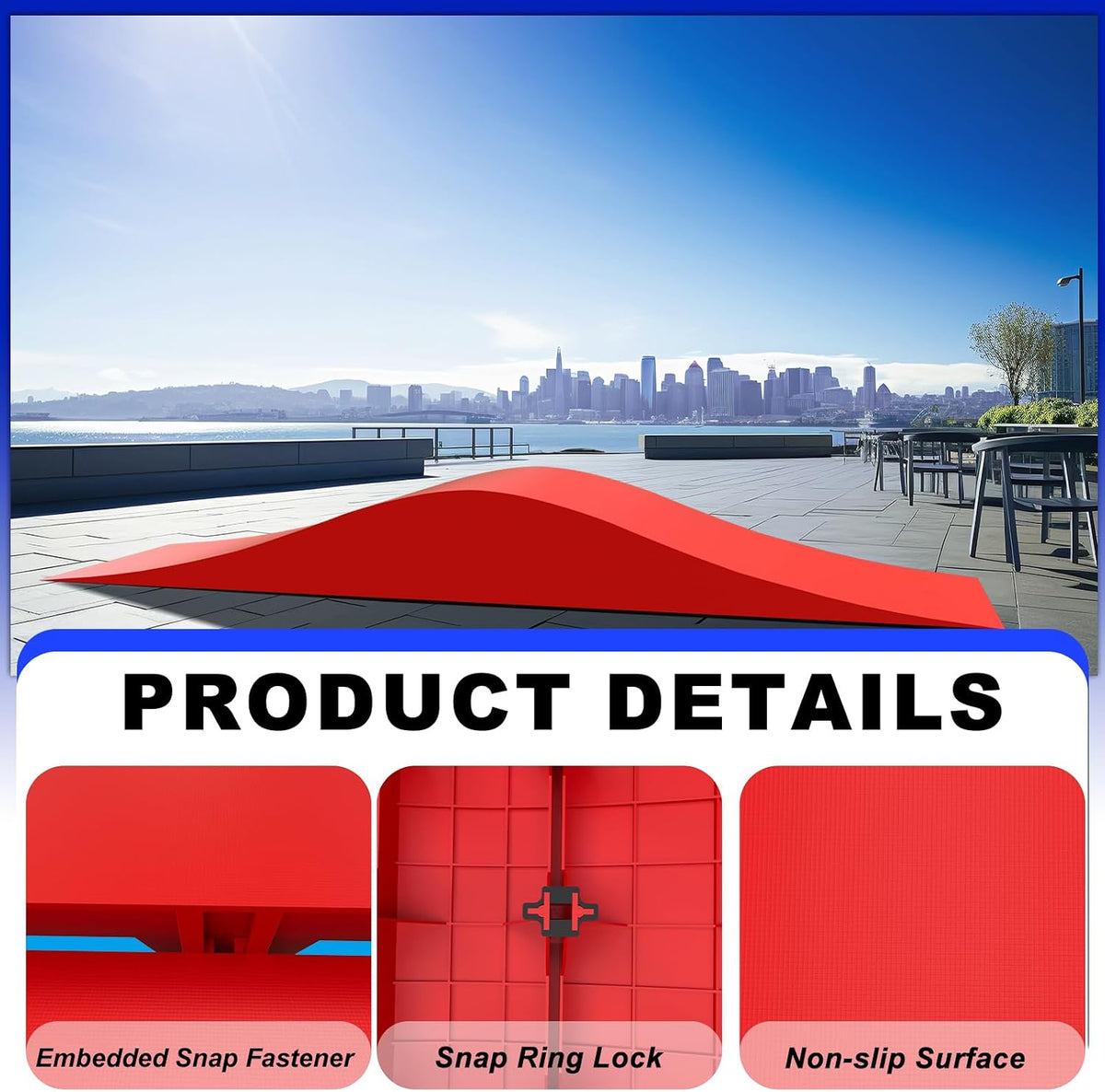 Spliced Skateboard Ramp, Modular Wave-Style Ramp for BMX, Bike, Scooter, Skates Outdoor Sports Ramp Capacity 330Lbs, Easy Assembly