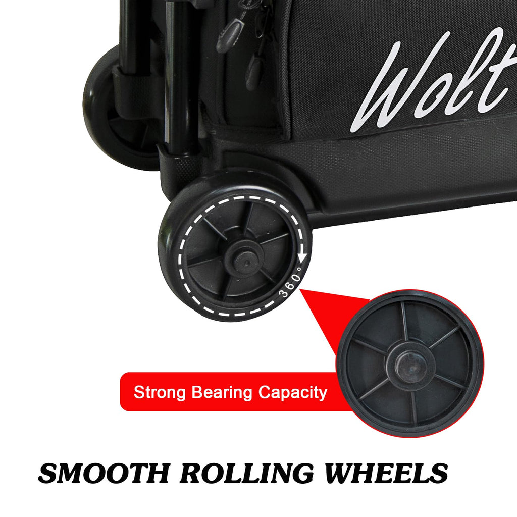 WOLT 3 Ball Bowling Bags with Wheels,Retractable Handle Extends to 38ââ