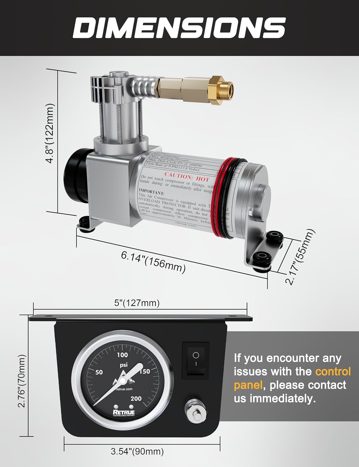 RETRUE Onboard Air Compressor System Universal Air Bag Compressor Kit