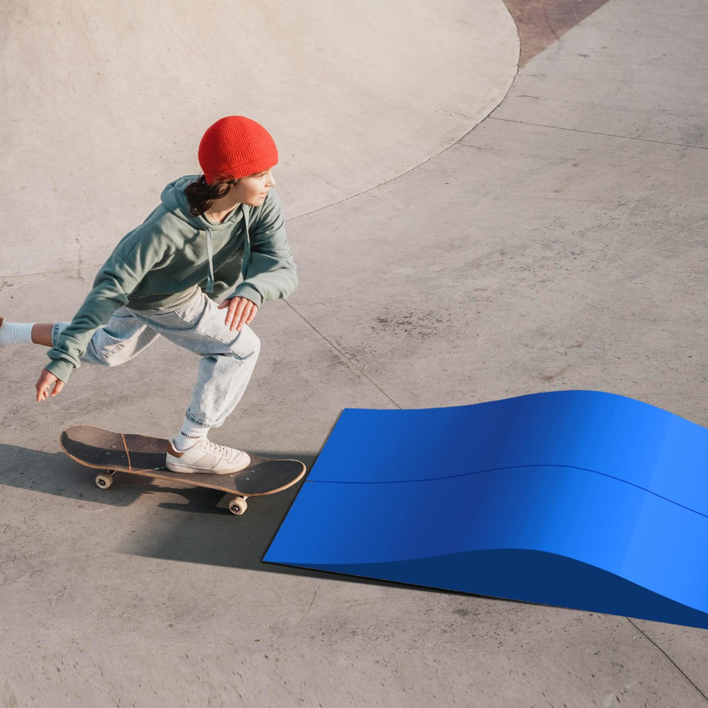 Spliced Skateboard Ramp, Modular Wave-Style Ramp for BMX, Bike, Scooter, Skates Outdoor Sports Ramp Capacity 330Lbs, Easy Assembly