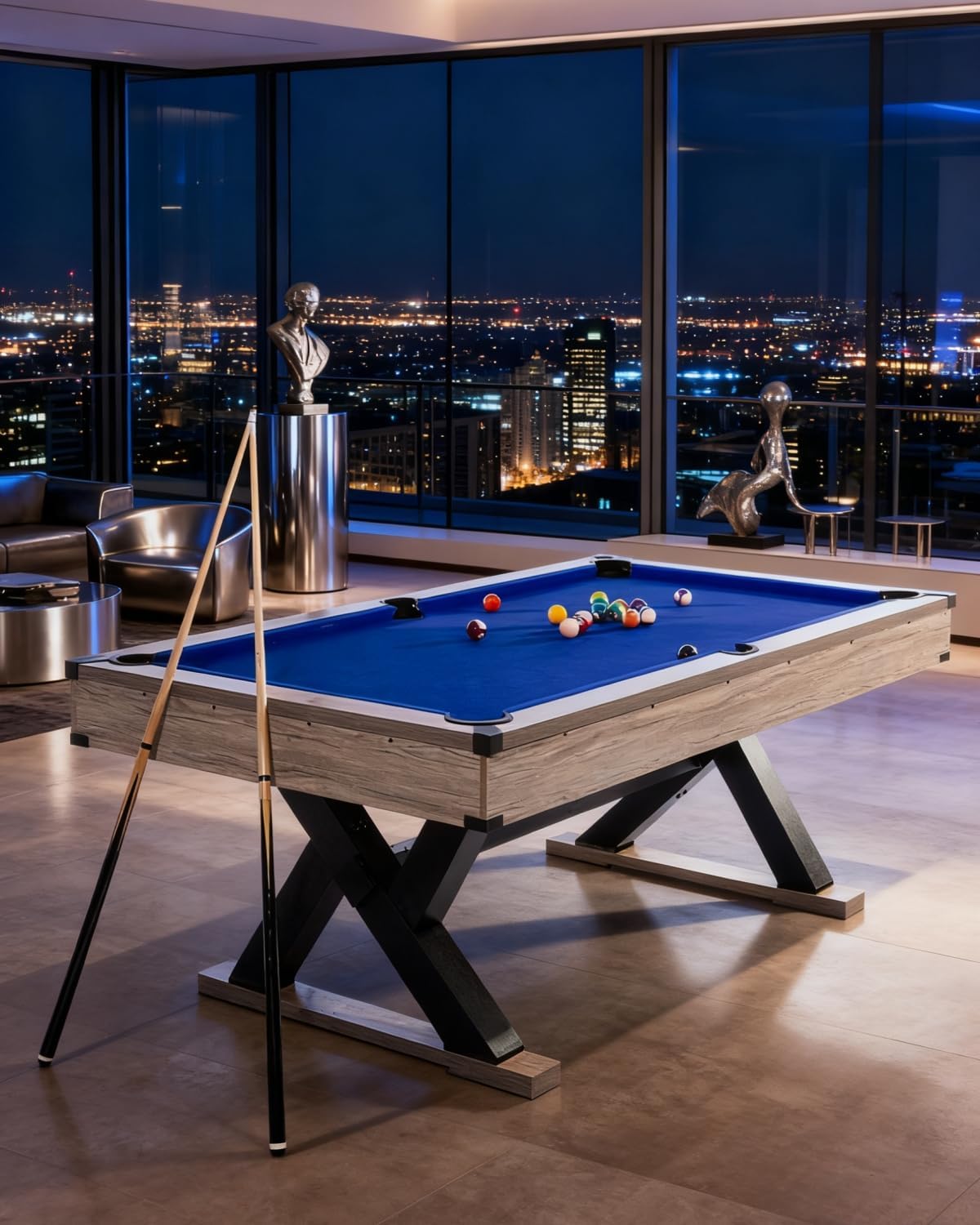 Garvee 7 FT Pool Table, Metal K-Leg Billiard Table