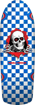 Powell Peralta Ripper Checker Skateboard Deck, Blue Veneer, 10" x 30"