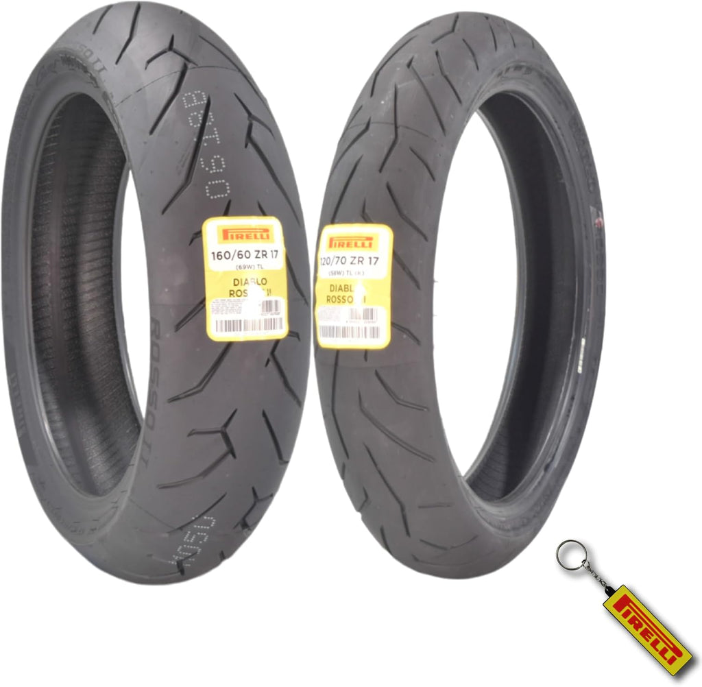 Pirelli Diablo Rosso II Motorcycle Tire Set 120/70 ZR17 & 160/60 ZR17