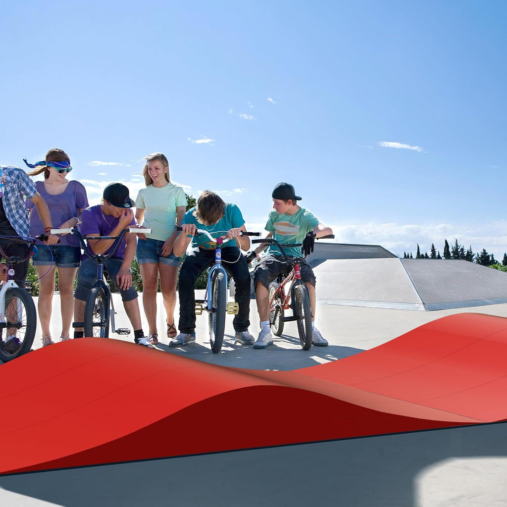 Spliced Skateboard Ramp, Modular Wave-Style Ramp for BMX, Bike, Scooter, Skates Outdoor Sports Ramp Capacity 330Lbs, Easy Assembly