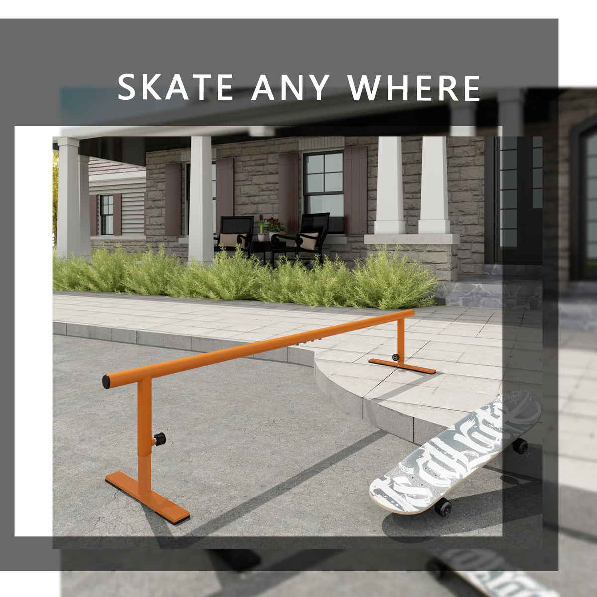 MR Skate Rail Skateboard Ramp Grind Rail Professional Skatepark Grind Rail Adjustable Height Grind Rail