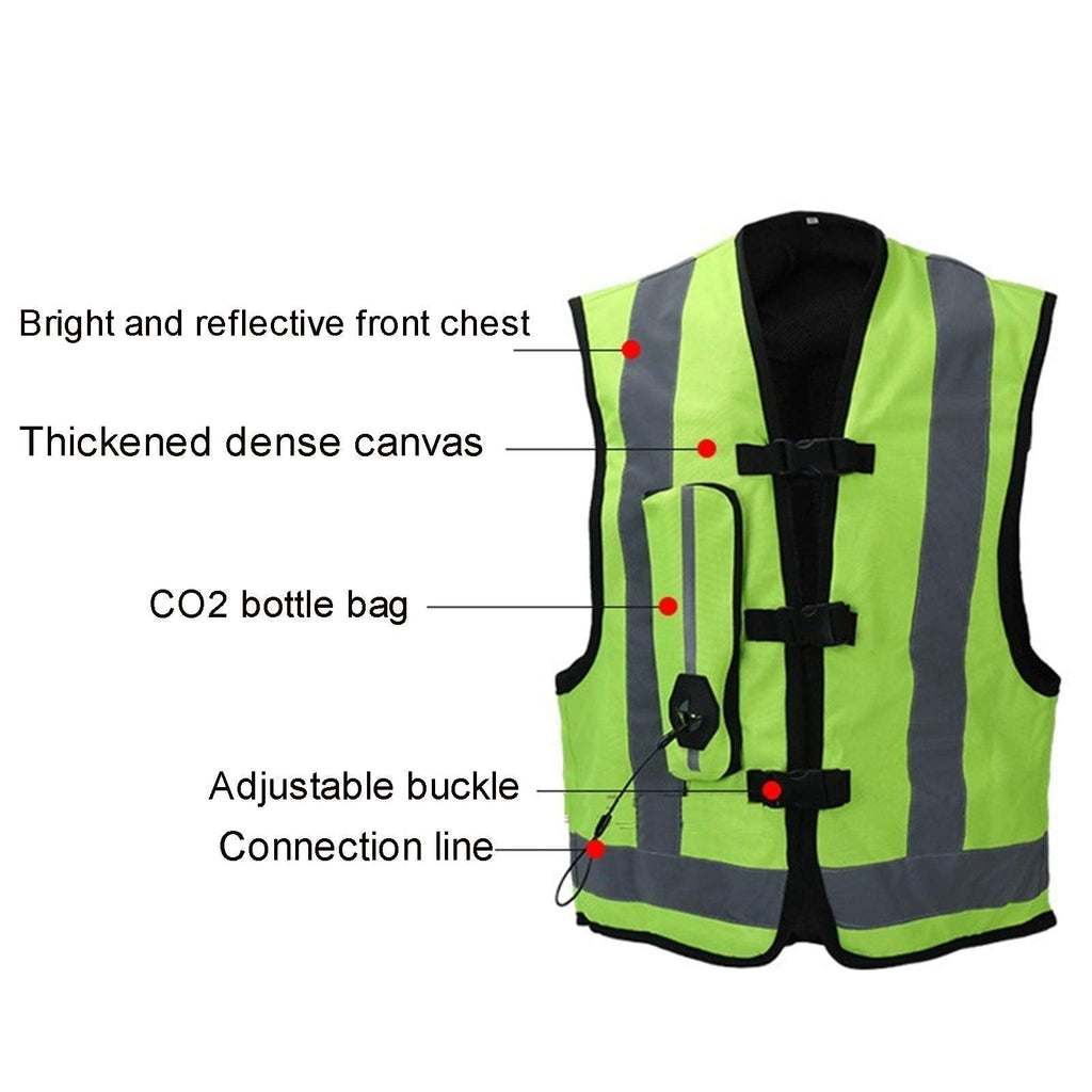Cycling Reflective Vest Motorcycle Airbag Vest Mechanical Trigger Airbags with Reflective Tape at The Front and Back Motorcycle Riding Safety Equipment (Without CO2 Cylinder, 2 Colors)