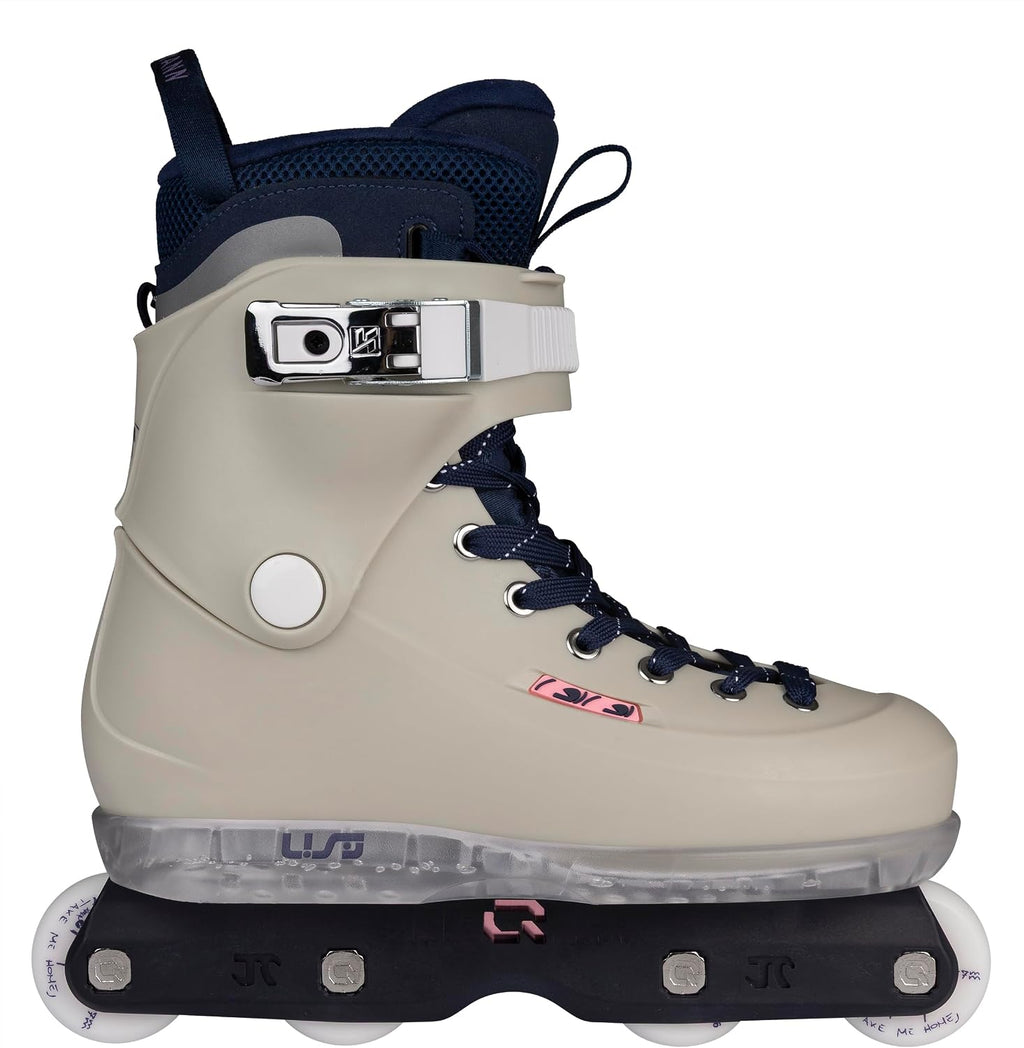 USD Sway Witzemann II Aggressive Skates for Street and Park Men's Inline Skates with IQON AG60 Rail, 57mm 92A Wheels, ABEC 9 Bearings and MYFIT Liner - Grey/Blue