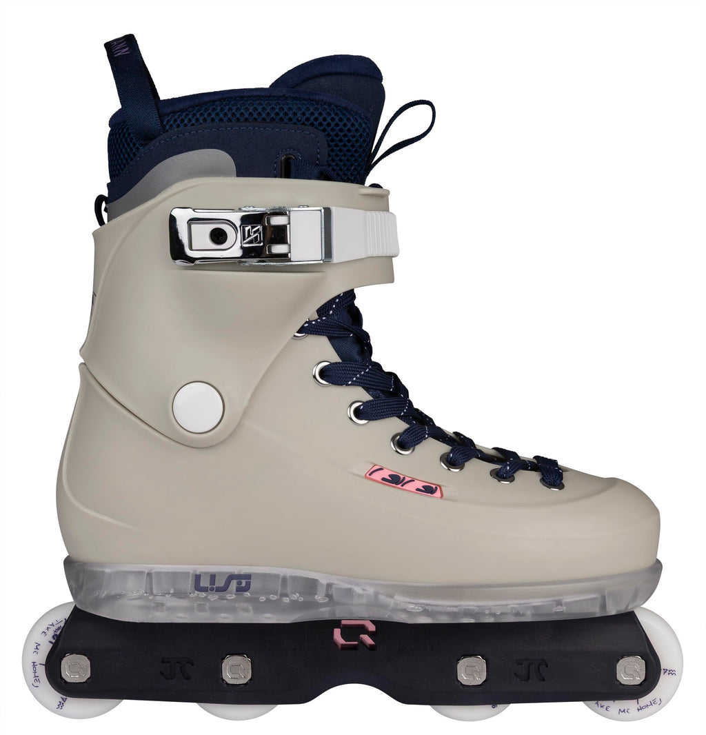 USD Sway Witzemann II Aggressive Skates for Street and Park Men's Inline Skates with IQON AG60 Rail, 57mm 92A Wheels, ABEC 9 Bearings and MYFIT Liner - Grey/Blue