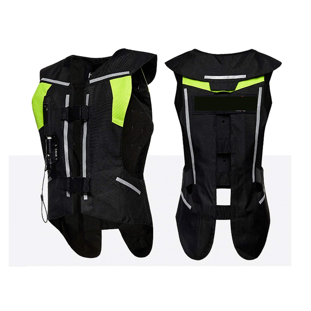 Reflective Motorcycle Airbag Vest Riding Airbag Vest Mechanical Trigger System Airbag Replaceable Gas Cylinders, Suitable for Outdoor Motorcycle Riding and Horse Riding