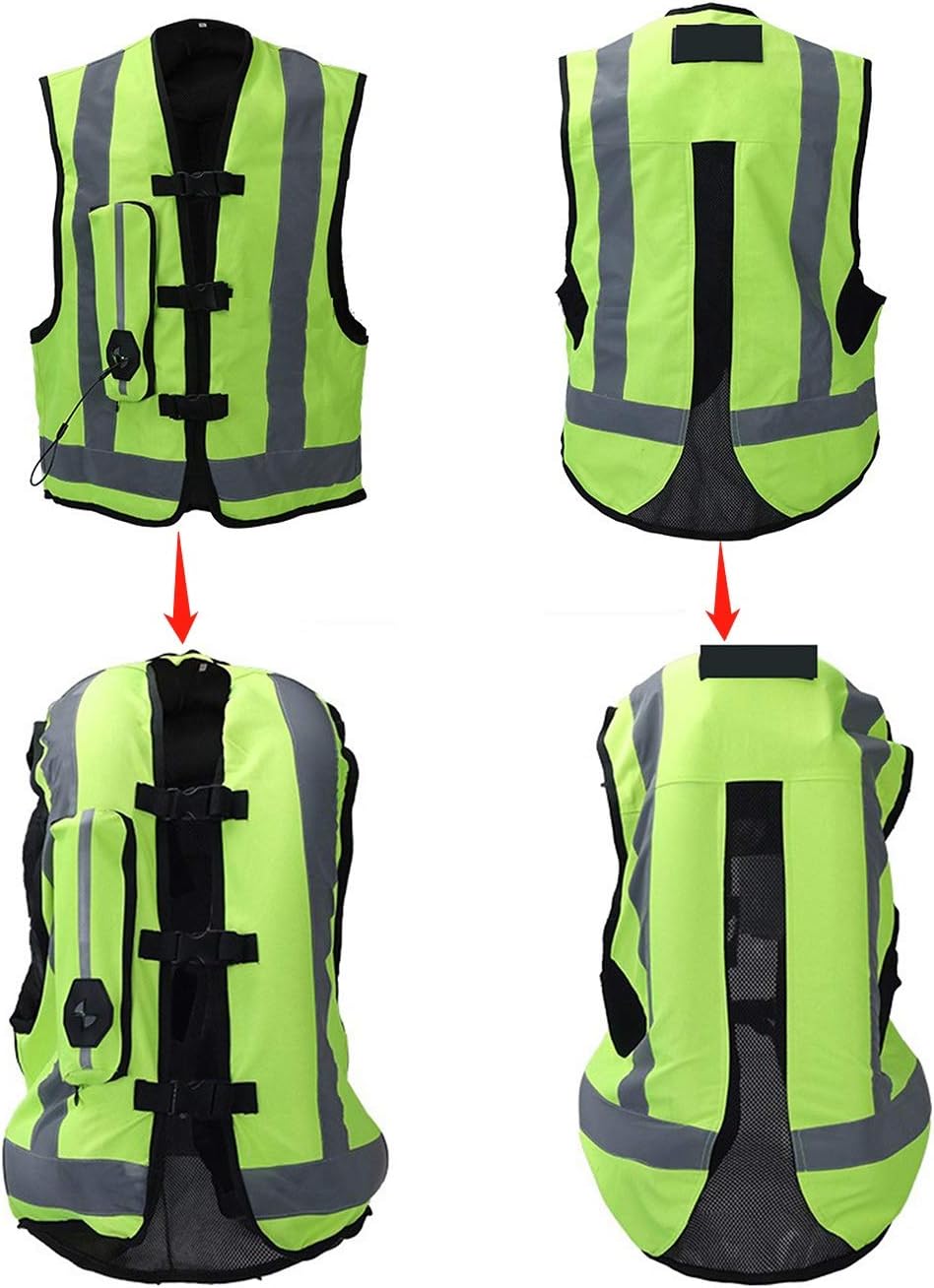 Airbag Vest Reflective Strips On The Front And Back To Protect Your Riding Safety At Night Suitable For Cycling In All Seasons, For Men And Women, Black, X Large