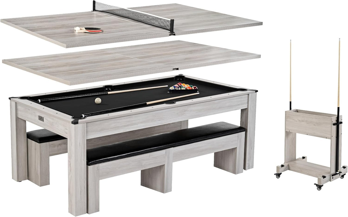 Barrington Billiards 7Ft. Combo Table 3-in-1 Pool Table, Dining & Ping Pong