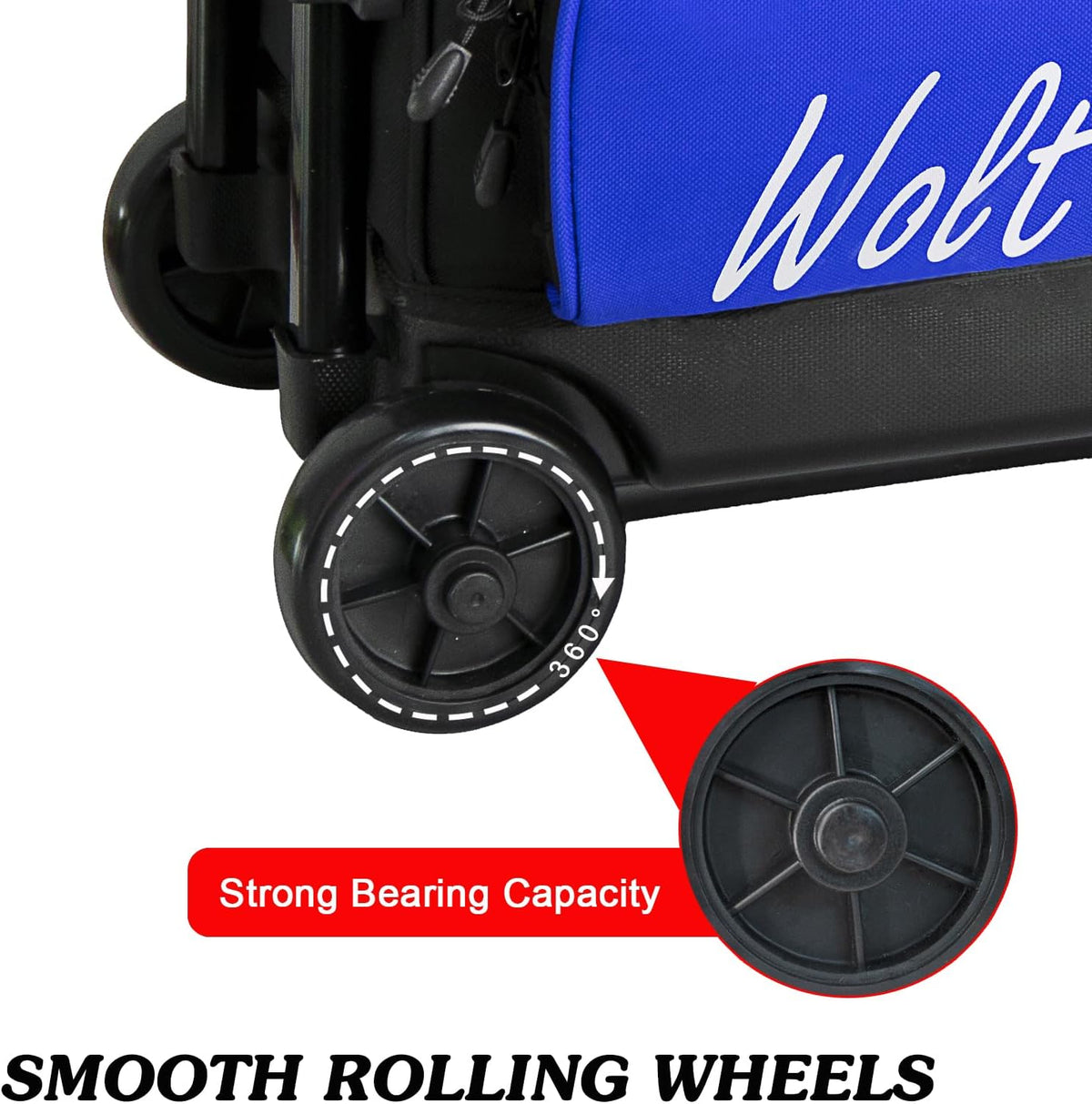 WOLT 3 Ball Bowling Bags with Wheels,Retractable Handle Extends to 38ââ