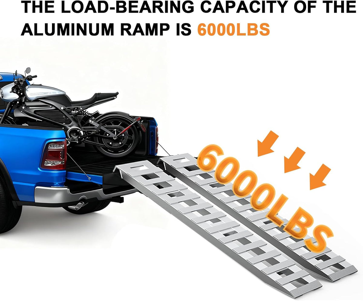 72x15 Inch Aluminum Ramps, 6000Lbs