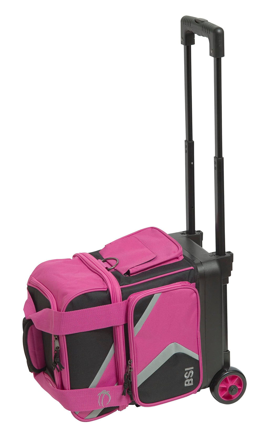 BSI Dash Roller Bowling Bag with Smooth Rolling Wheels, Padded Ball Compartment, Retractable Locking Handle, & Shoe Pocket