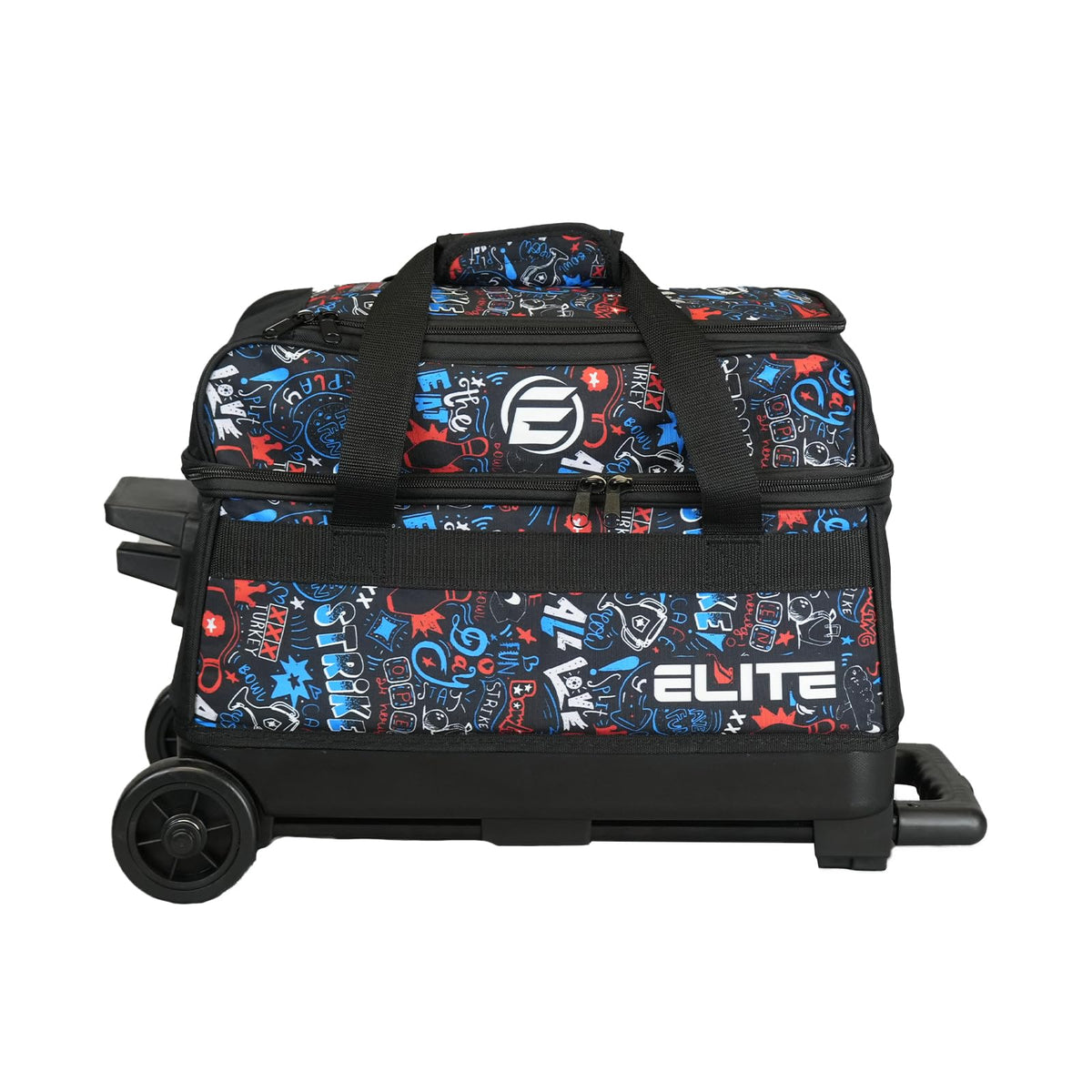 ELITE Basic Bowling Bag Double (2) Ball Roller with Rolling Wheels